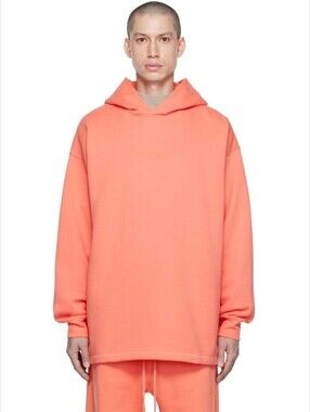 NWT Fear of God Essentials Relaxed Hoodie 'Coral' Size XL Oversized Baggy